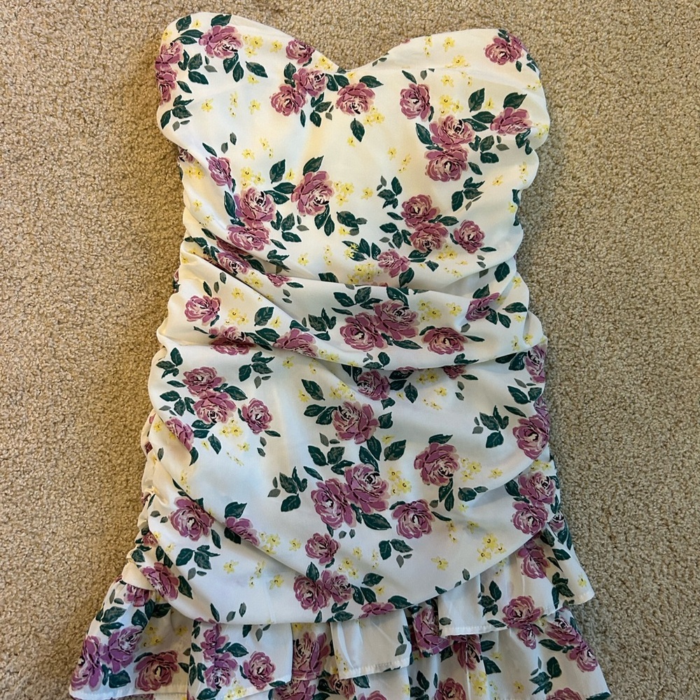 Floral Strapless Dress